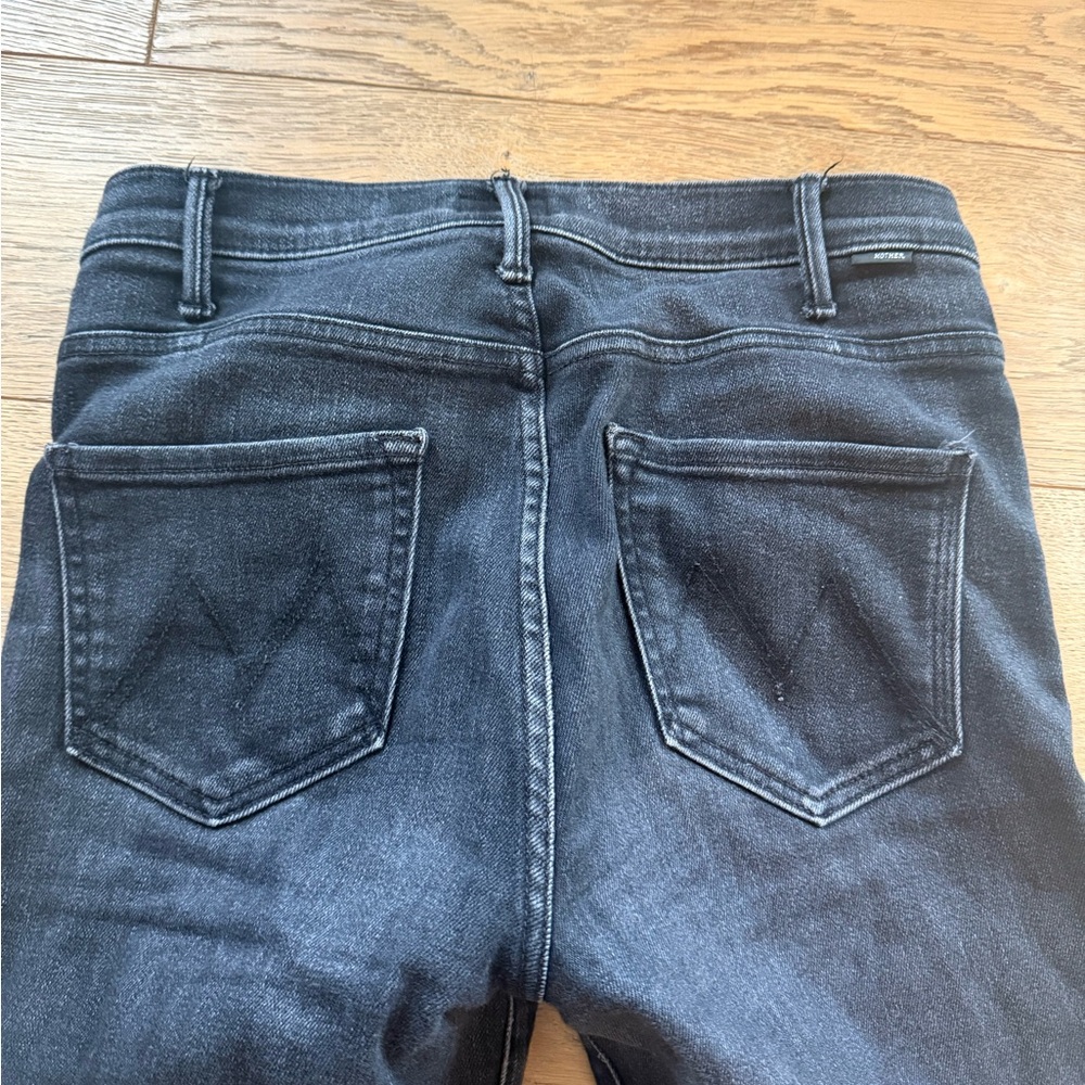 Mother “The Hustler” Ankle Fray, size 28 - black wash
